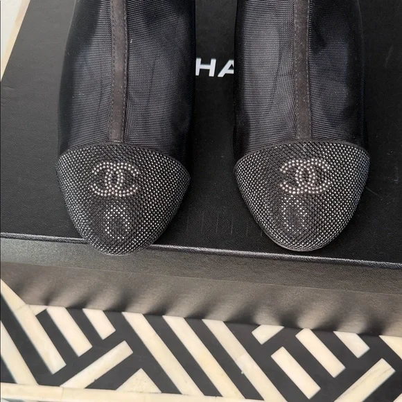 CHANEL Black Mesh Ankle Booties - Picture 5 of 8